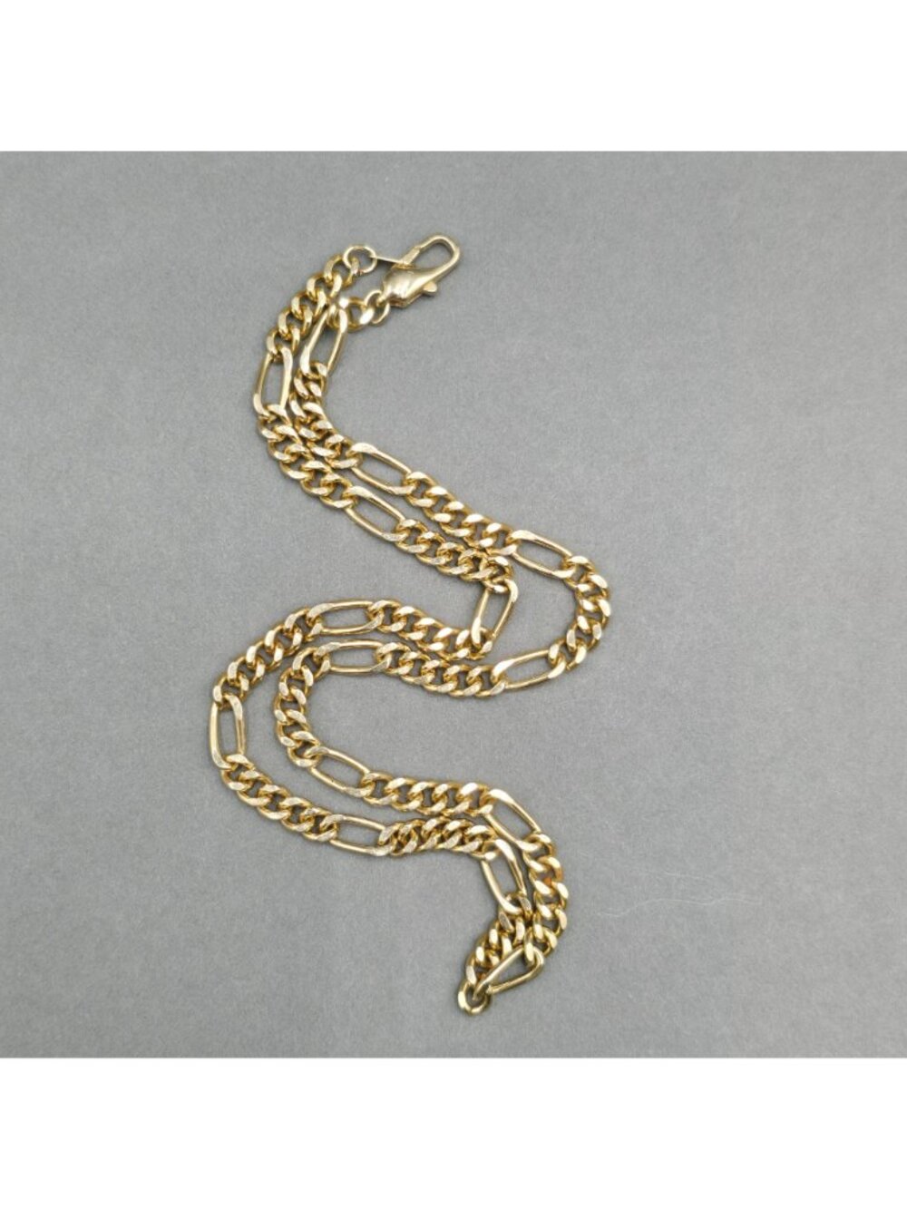 14K Gold Plated Figaro Chain Necklace 6.3mm Heavy Link 20" Unisex Jewelry - Picture 5 of 9